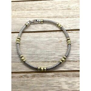 David Yurman Metro Hampton Bracelet 6.75" Sterling Silver 925 14K